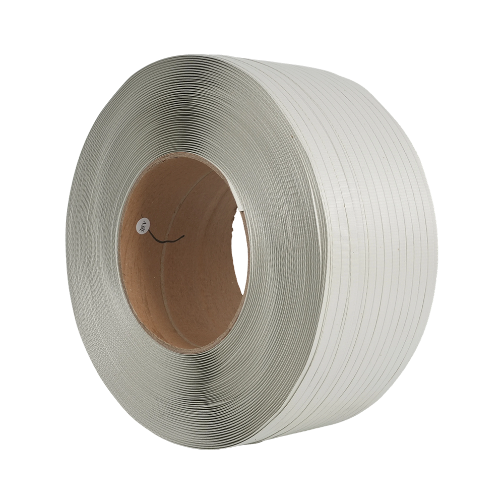 Ruban de cerclage en plastique blanc, bande de cerclage manuelle PP